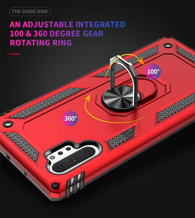 Aikcks for Samsung Galaxy Note10+ Plus 5G 360 Military-Grade housing with a Metal Rotating Ring and an Integrated Magnetic mounting Bracket for car Installation，Galaxy Note10 Plus 5G case （Armor） - Image 4